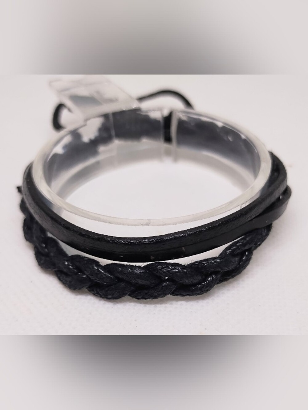 Men's Bracelet Leather Braided Layered Black‎ New Jewelry G18